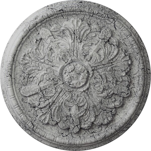 Ekena Millwork Washington Ceiling Medallion (Canopies up to 2 7/8"), 17 1/8"OD x 1 1/2"P, Ultra Pure White Crackle CM17WAUWC - main